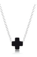 EN Signature Colored Cross Necklace - Onyx