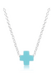 EN Signature Colored Cross Necklace - Turquoise