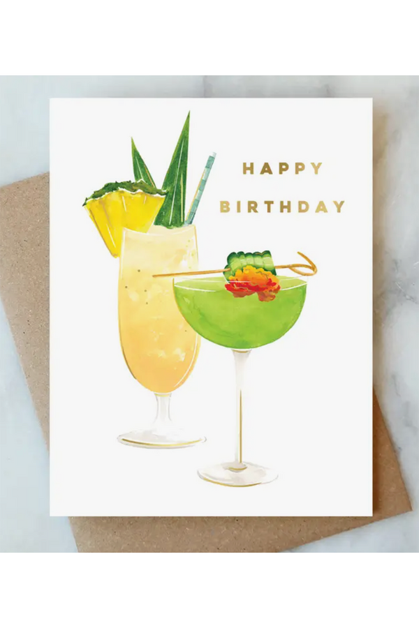 AJD Birthday Card - Island Cocktail