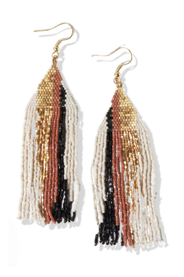 Camielle Abstract Beaded Fringe Earring