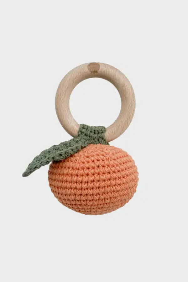 Cotton Crochet Rattle - Orange