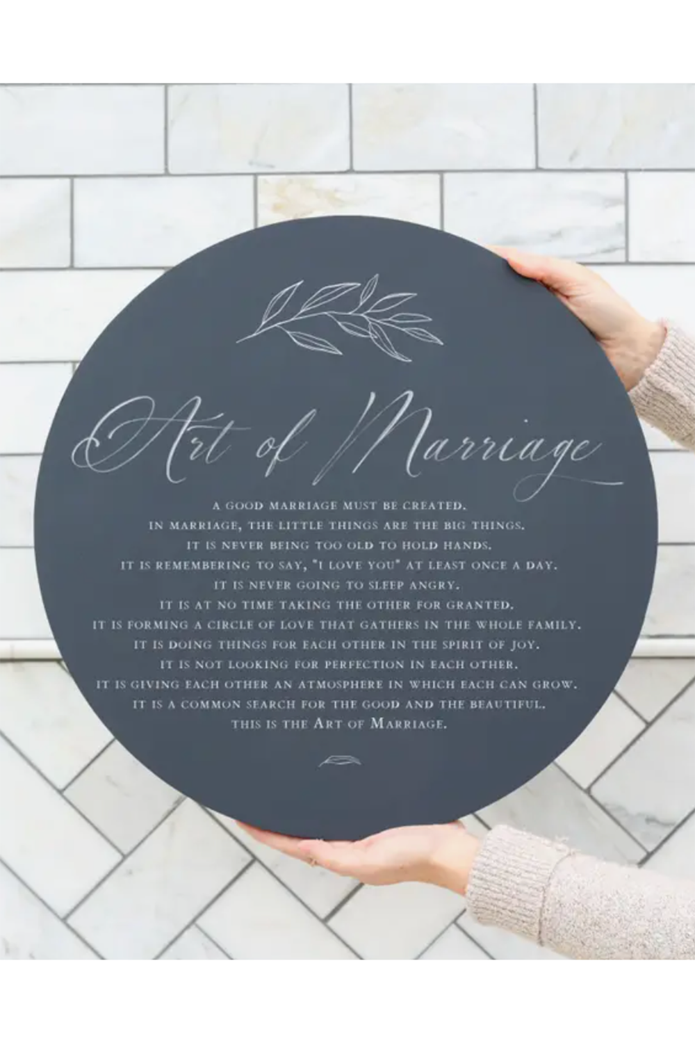Art of Marriage Round Sign