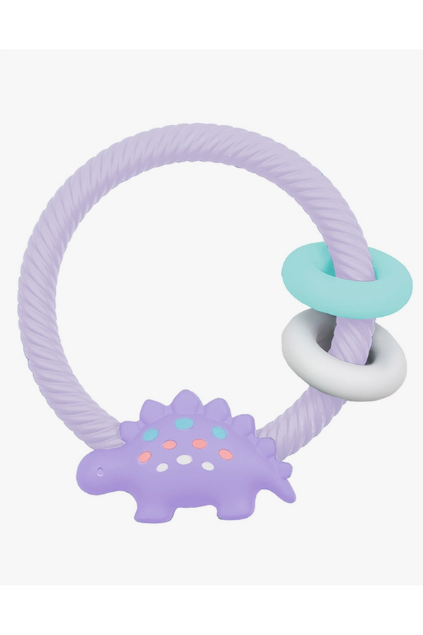 Rattle Teether - Lilac Dino