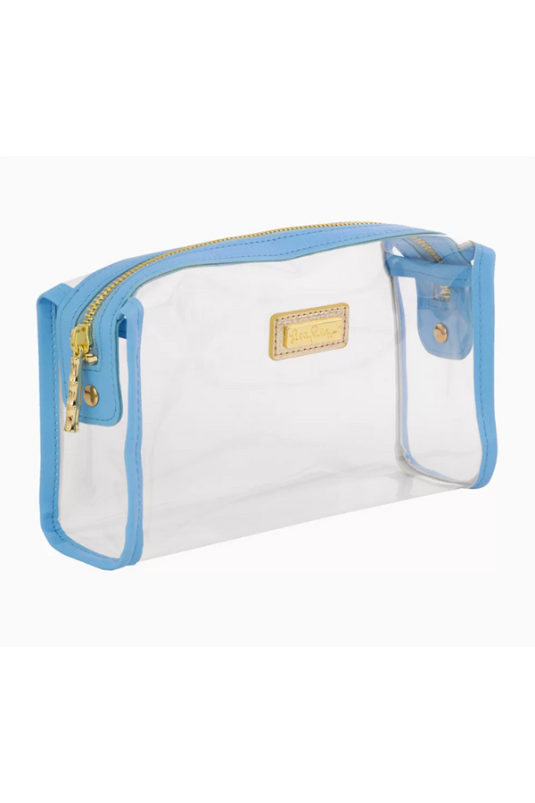 Lilly Clear Pencil Case - Frenchie Blue