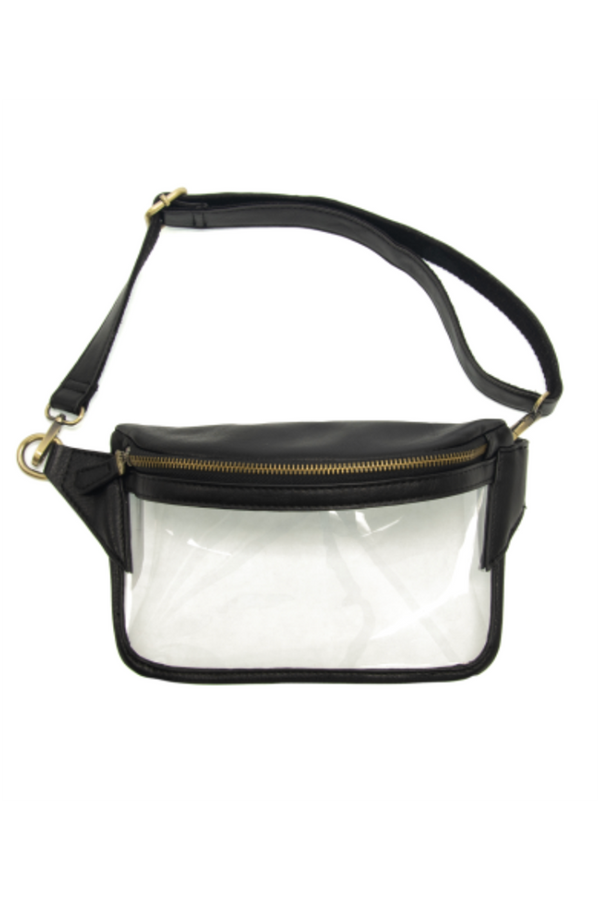 Joy Sylvie Sling Belt Bag - Clear + Black