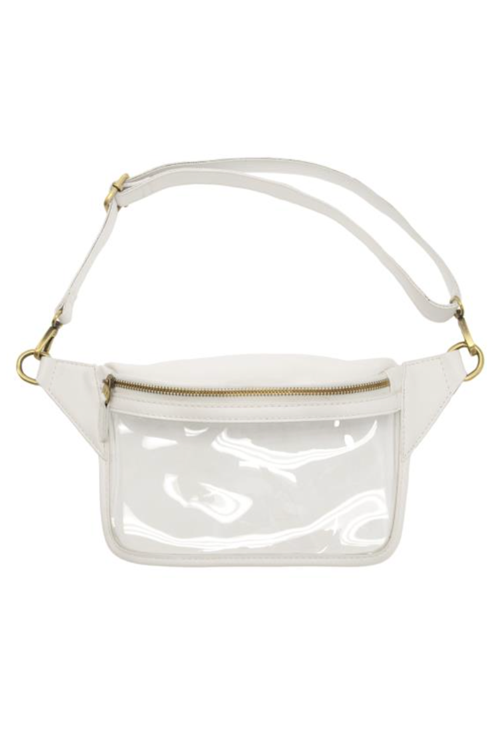 Joy Sylvie Sling Belt Bag - Clear + White