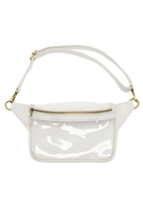 Joy Sylvie Sling Belt Bag - Clear + White
