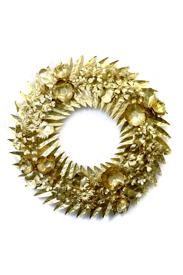 SIDEWALK SALE ITEM - CDY Les Fleurs Wreath Gold