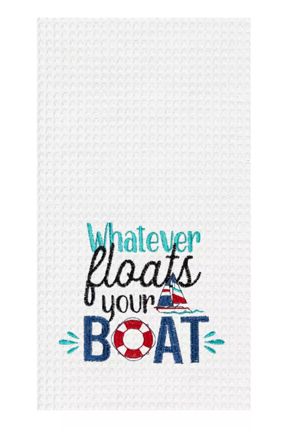 Waffle Kitchen Towel - Floats Your Boat