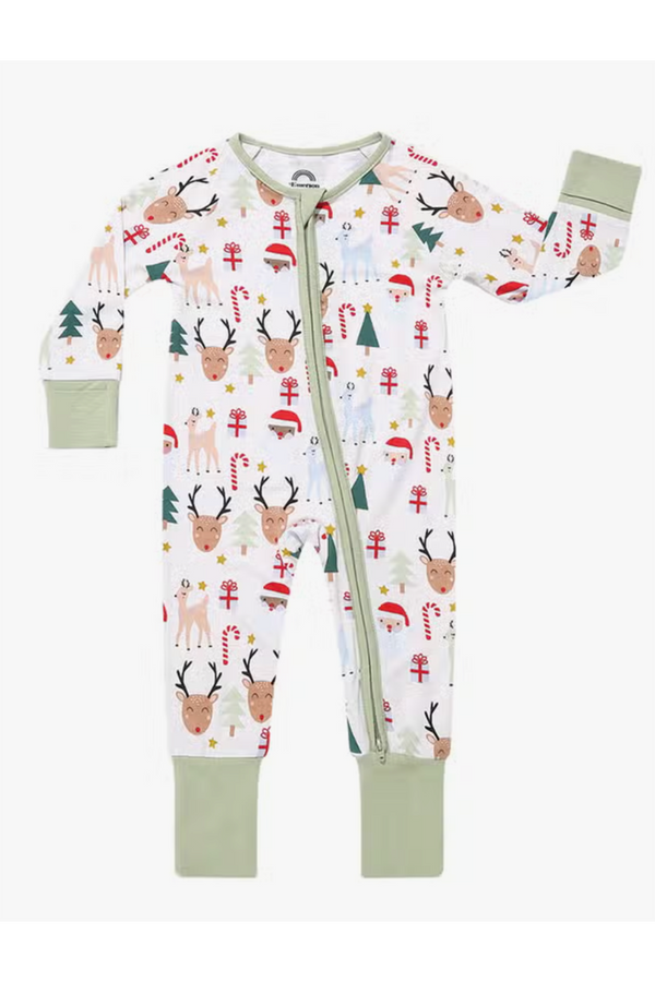 Bamboo Sleeper Pajamas - Santa and Friends