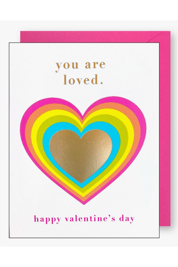 JF Single Valentine's Day Card - Rainbow Heart