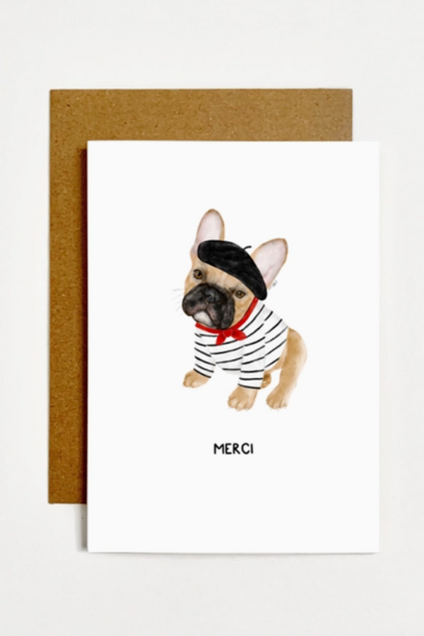 KP Thank You Greeting Card - Merci French Bulldog