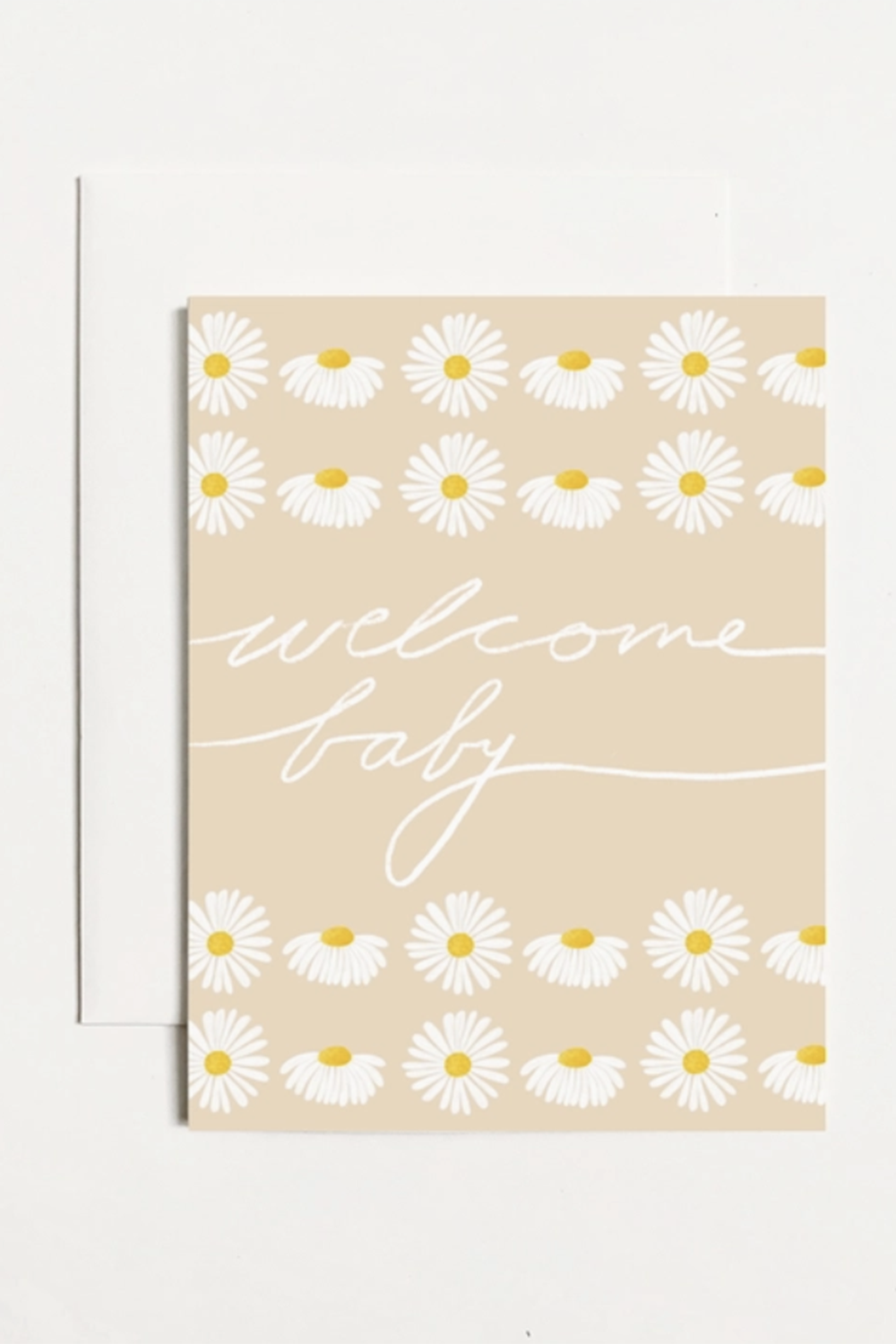 KP Baby Greeting Card - Welcome Neutral Daisies
