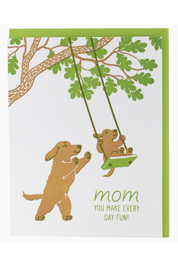 Smudgey Greeting Card - Mother's Day Tree Swing