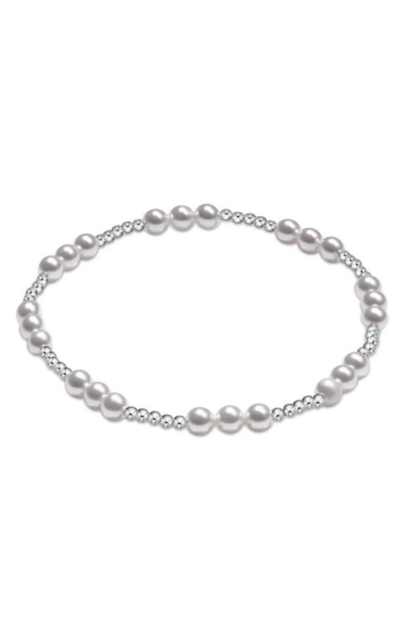 EN Classic Joy Pattern Bracelet - Mixed Sterling + Pearl