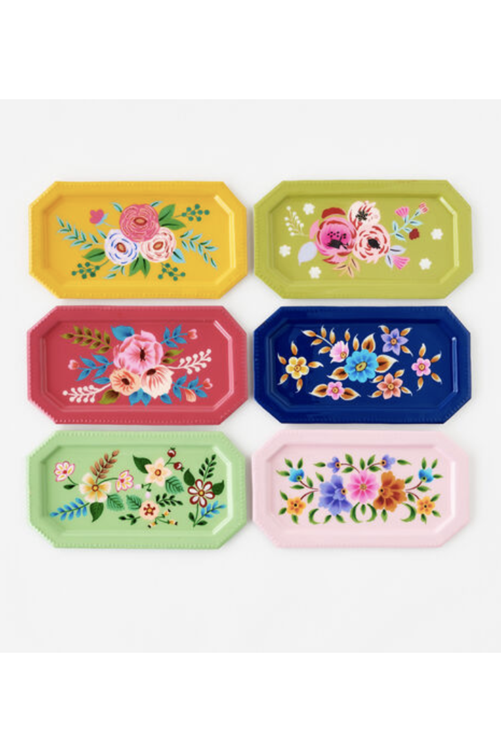 Hand Painted Floral Rectangular Dish