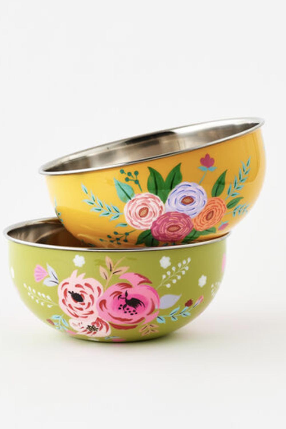 Hand Painted Floral Salad Bowl