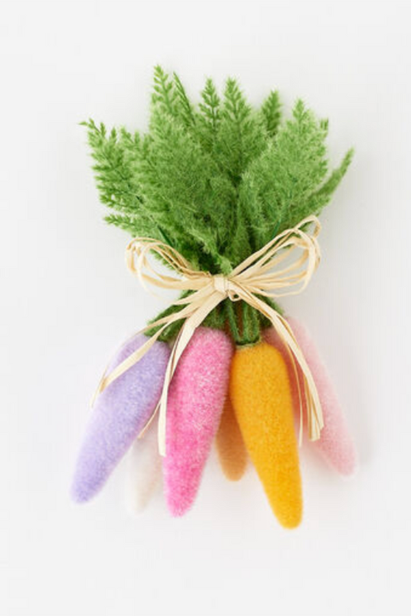 Flocked Carrot Cluster - Colored
