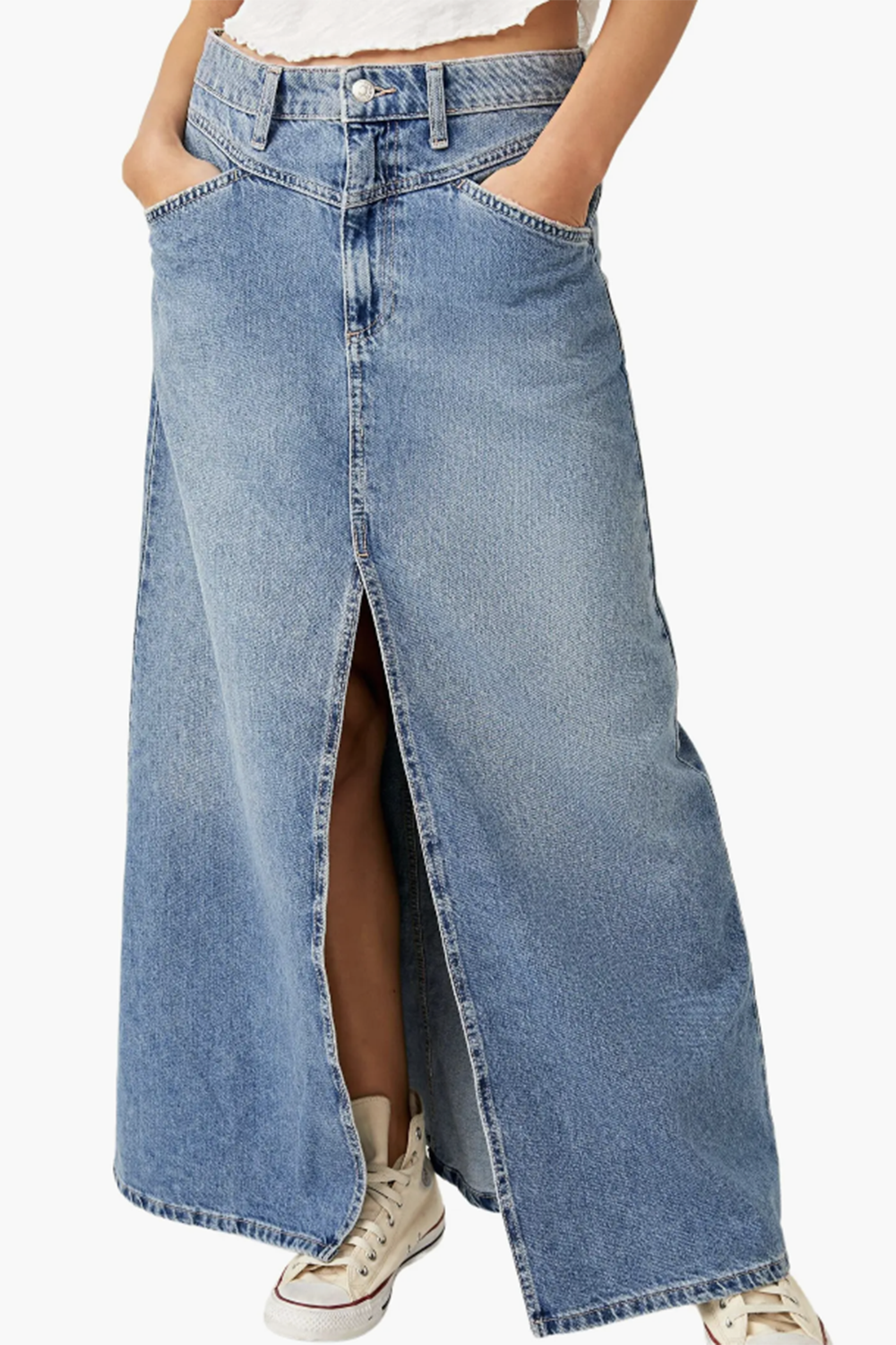 FP Come as You Are Denim Maxi Skirt