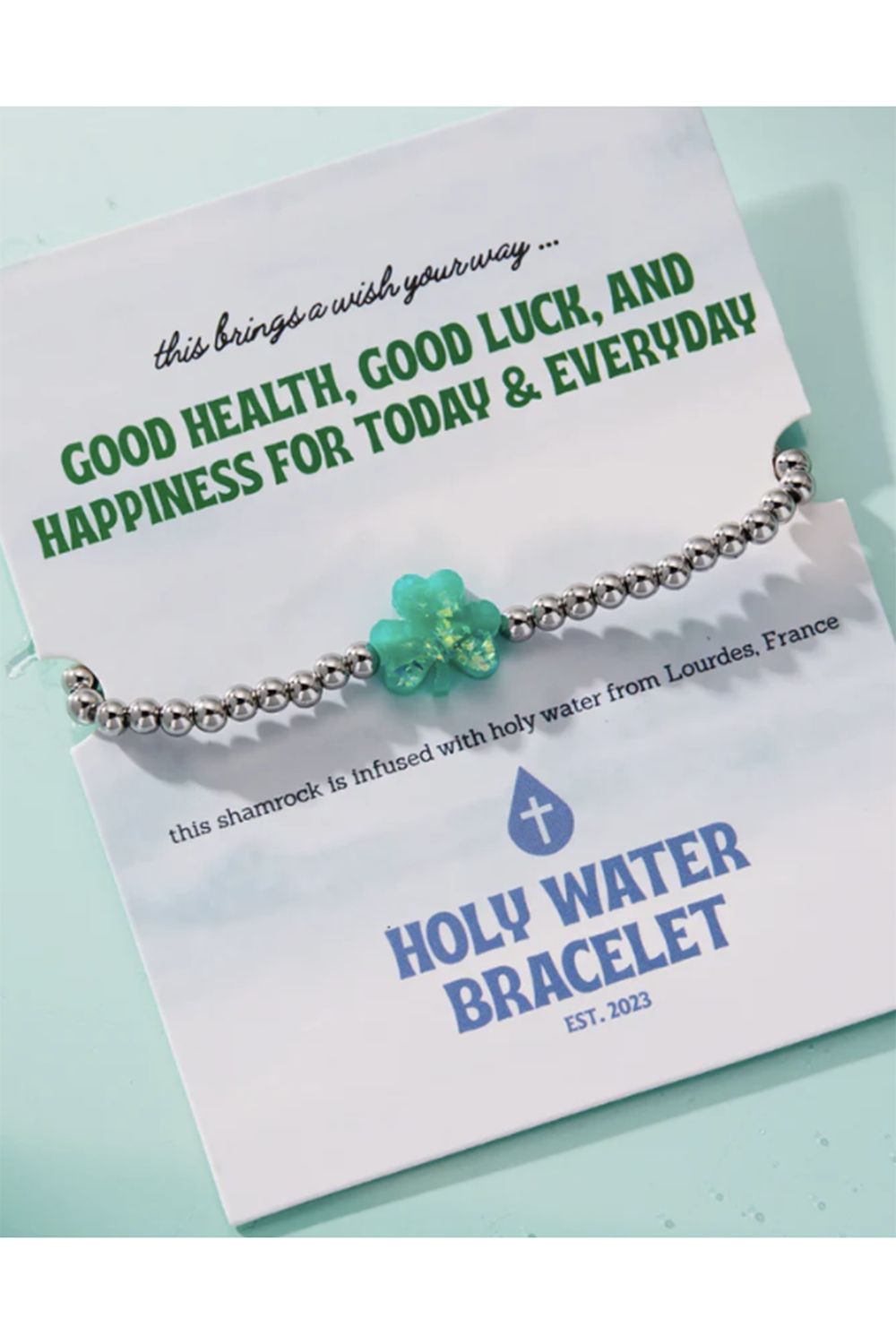 Holy Water Bracelet - Shamrock Silver