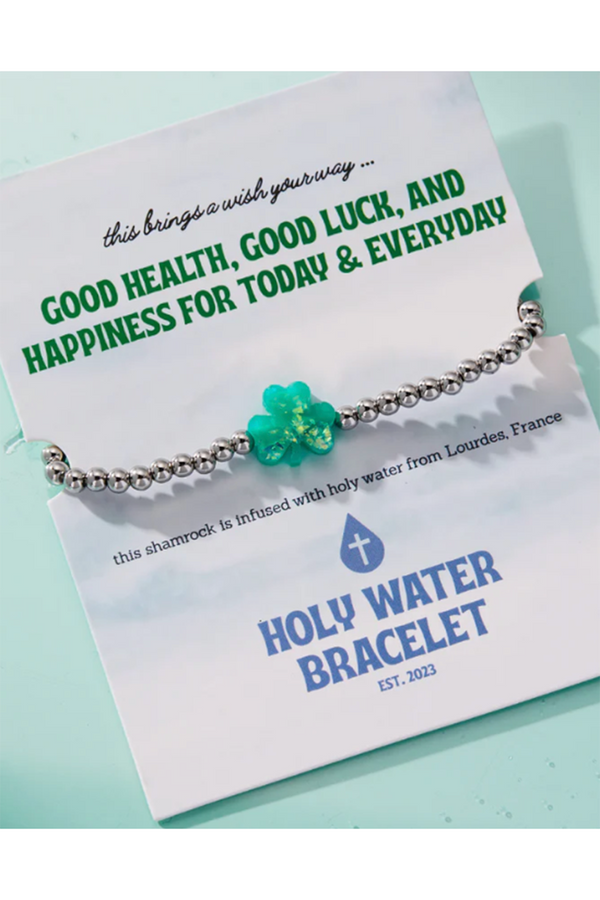 Holy Water Bracelet - Shamrock Silver
