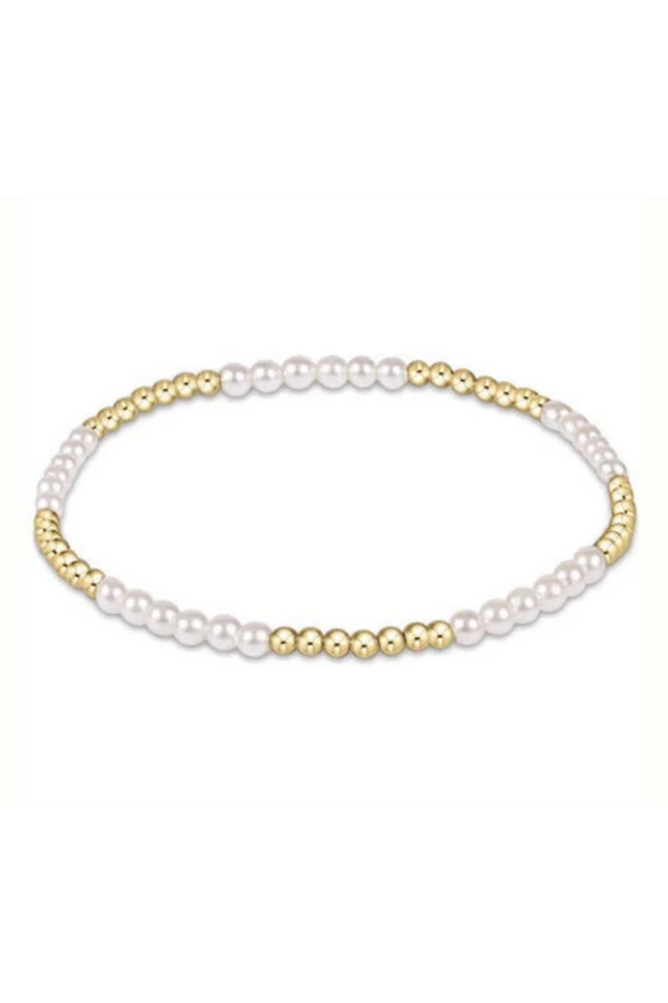 EN Classic Blissful Pattern Bracelet - Gold + Pearl
