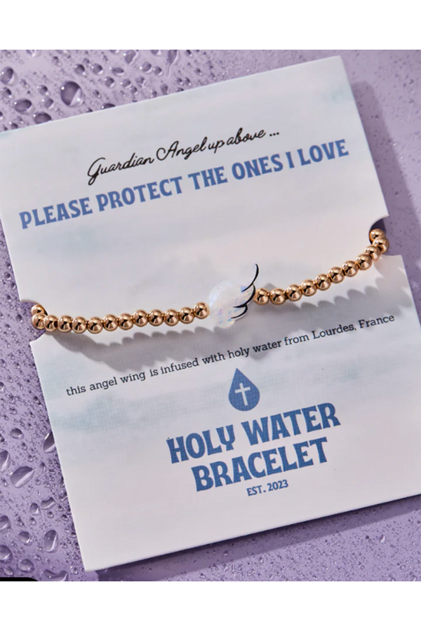 Holy Water Bracelet - Angel Wing Gold