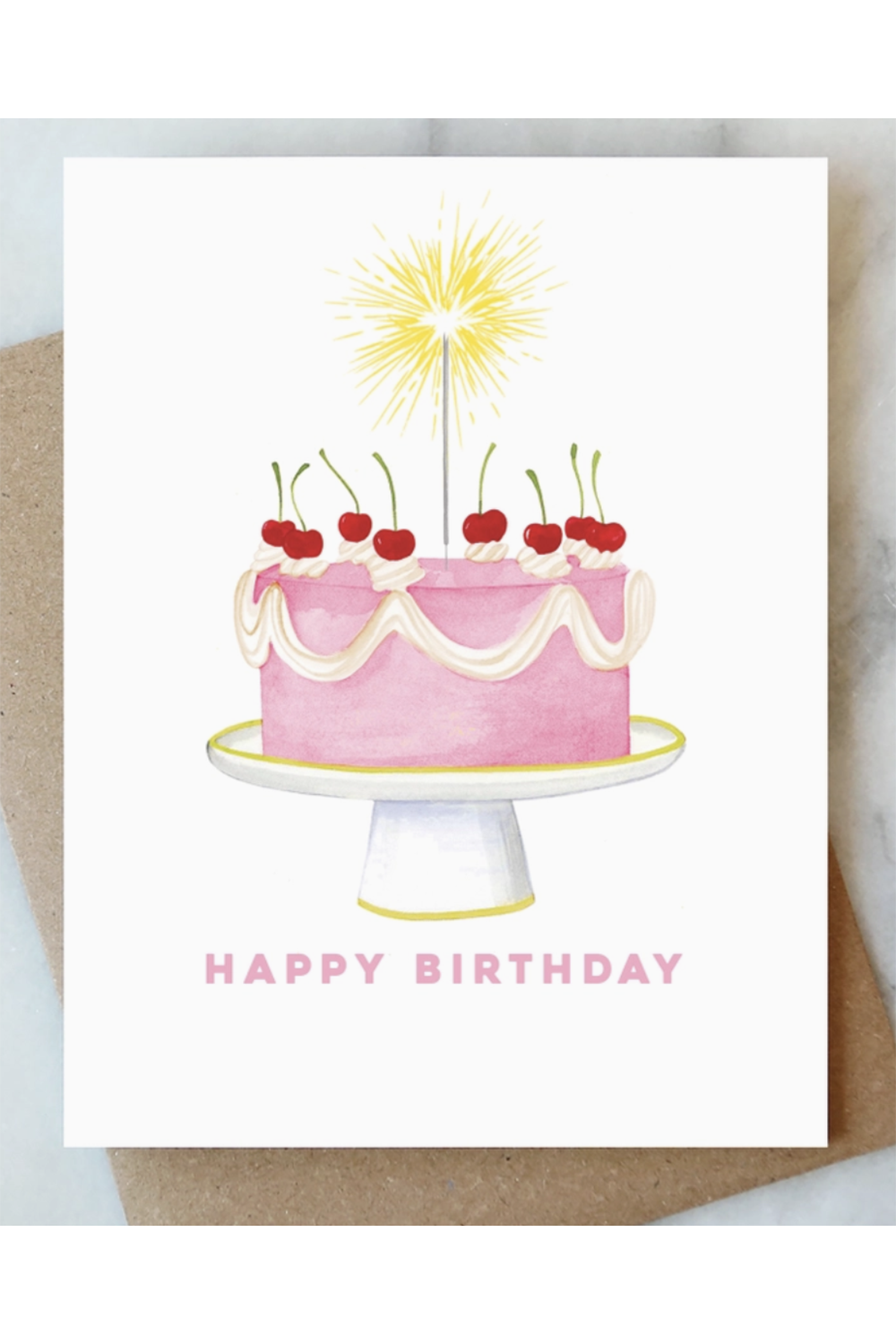 AJD Birthday Card - Sparkler Cake
