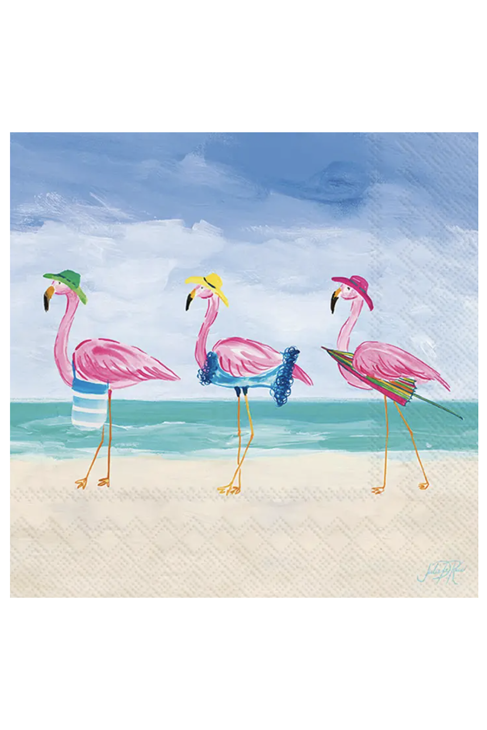 Cocktail Napkin Pack - Beach Flamingos