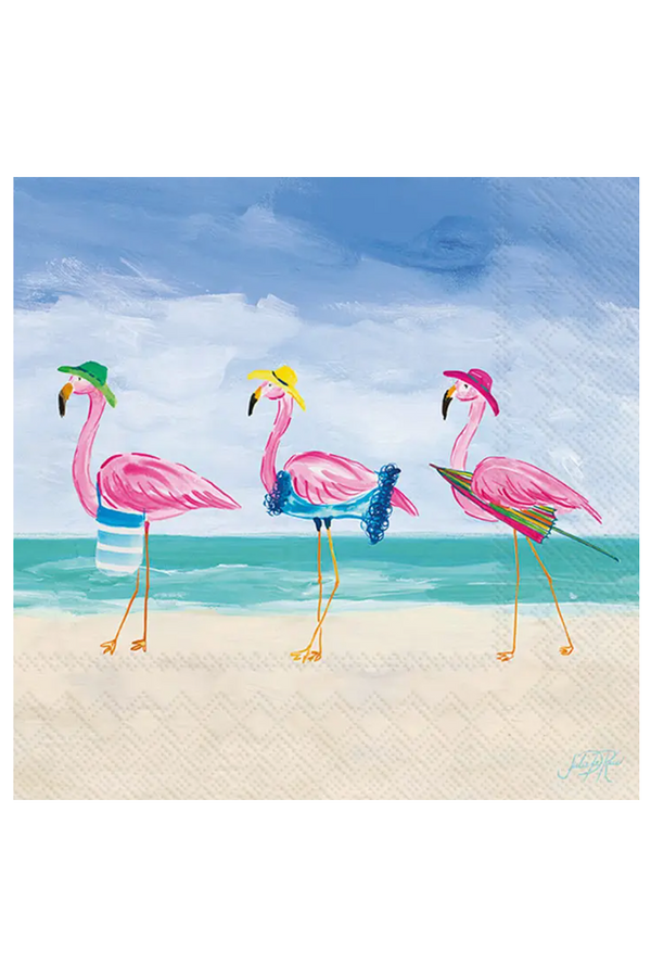 Cocktail Napkin Pack - Beach Flamingos