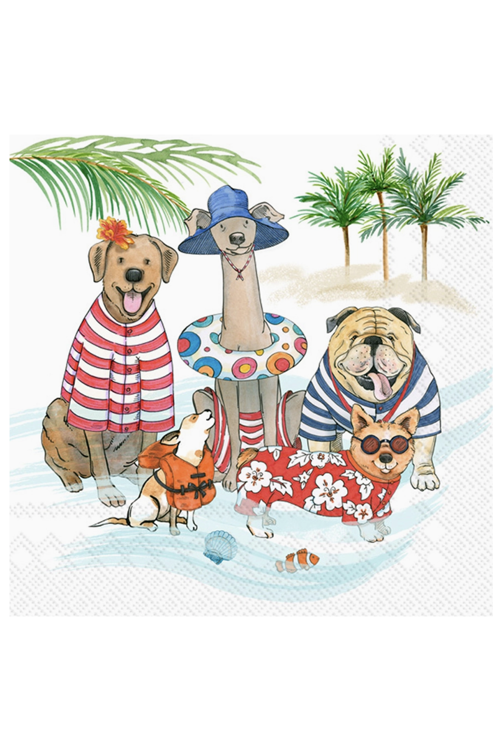 Cocktail Napkin Pack - Beach Dogs