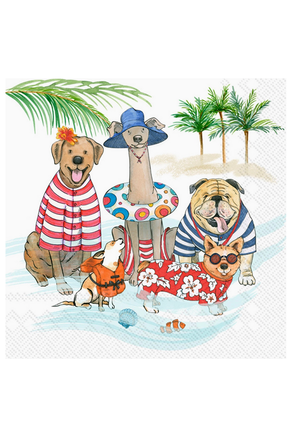 Cocktail Napkin Pack - Beach Dogs