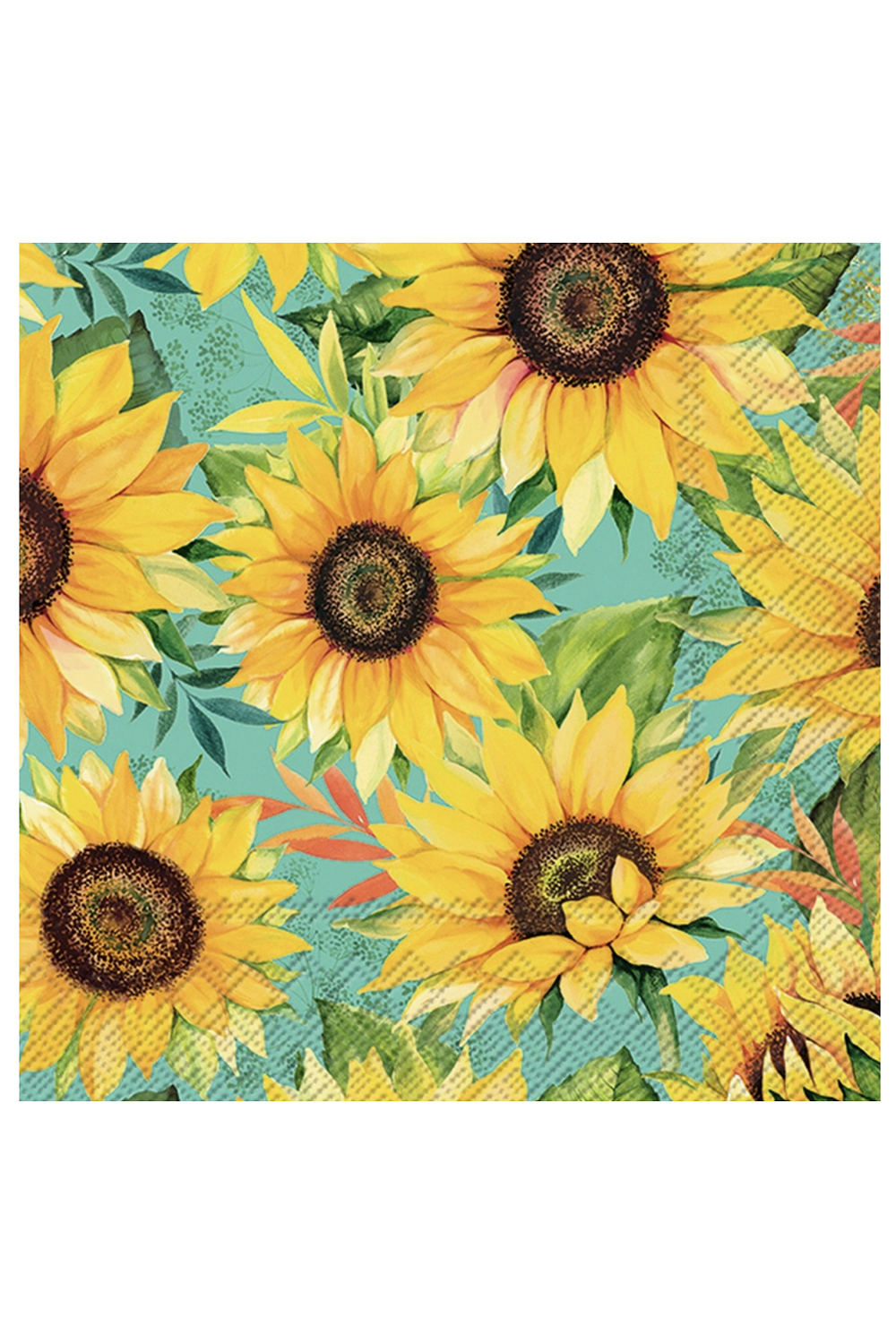 Cocktail Napkin Pack - Vincent Green Sunflowers