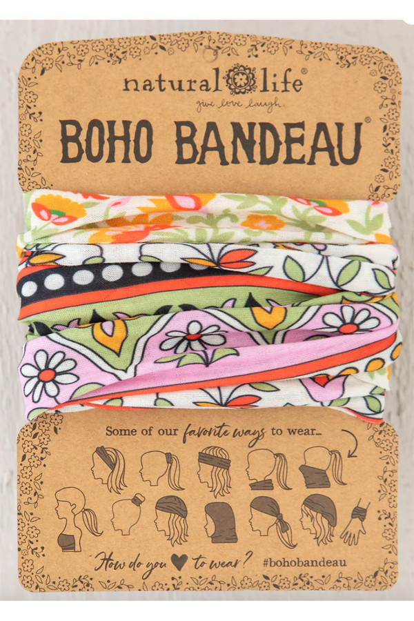 Boho Bandeau - Lilac Orange Border