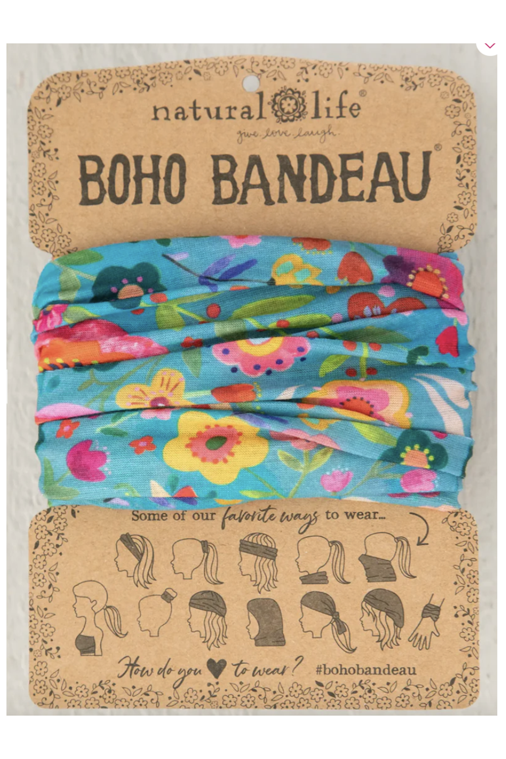 Boho Bandeau - Teal Folk Flower