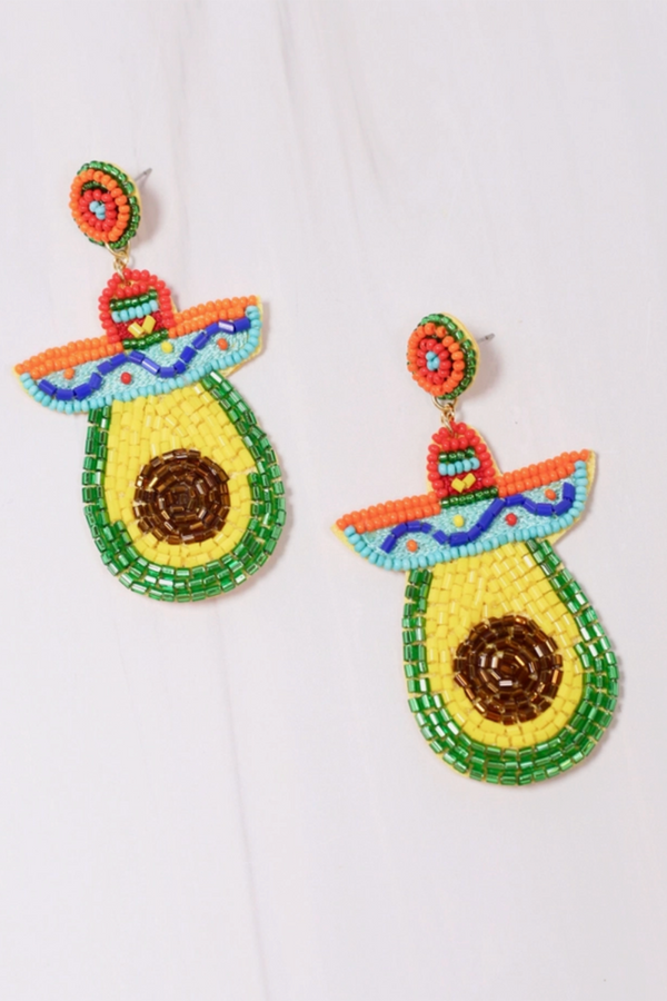 Bejeweled Earring - Avocado with Sombrero