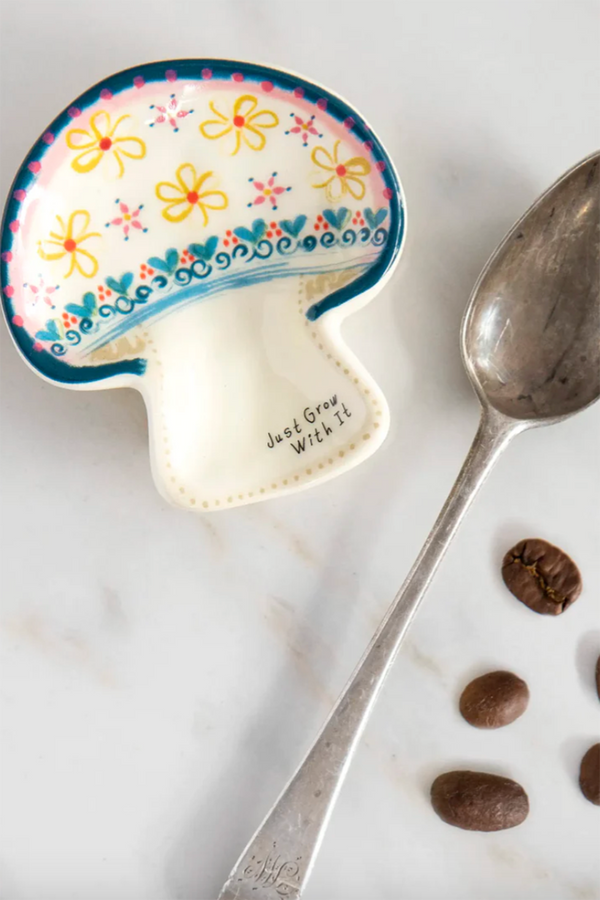 Ceramic Spoon Rest - Just Grow with It Mushroom