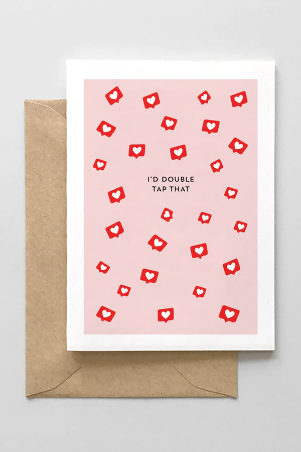 SIDEWALK SALE ITEM - Clever Valentine Greeting Card - Double Tap