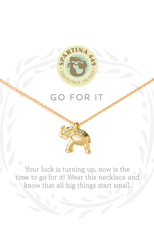 Sea La Vie Necklace - Gold Go For It Elephant