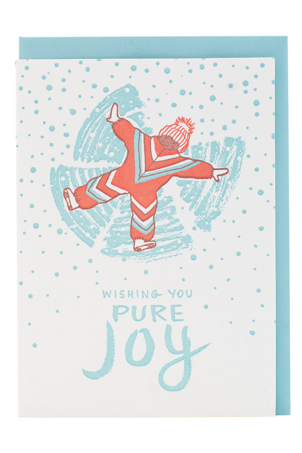 Smudgey Holiday Greeting Card - Snow Angel