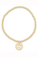 EN Classic Gold Bead Bracelet - Guardian Angel Charm