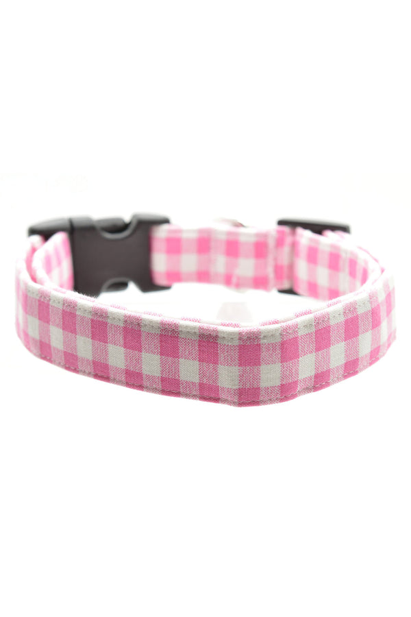 Fun Dog Collar - Pink Gingham