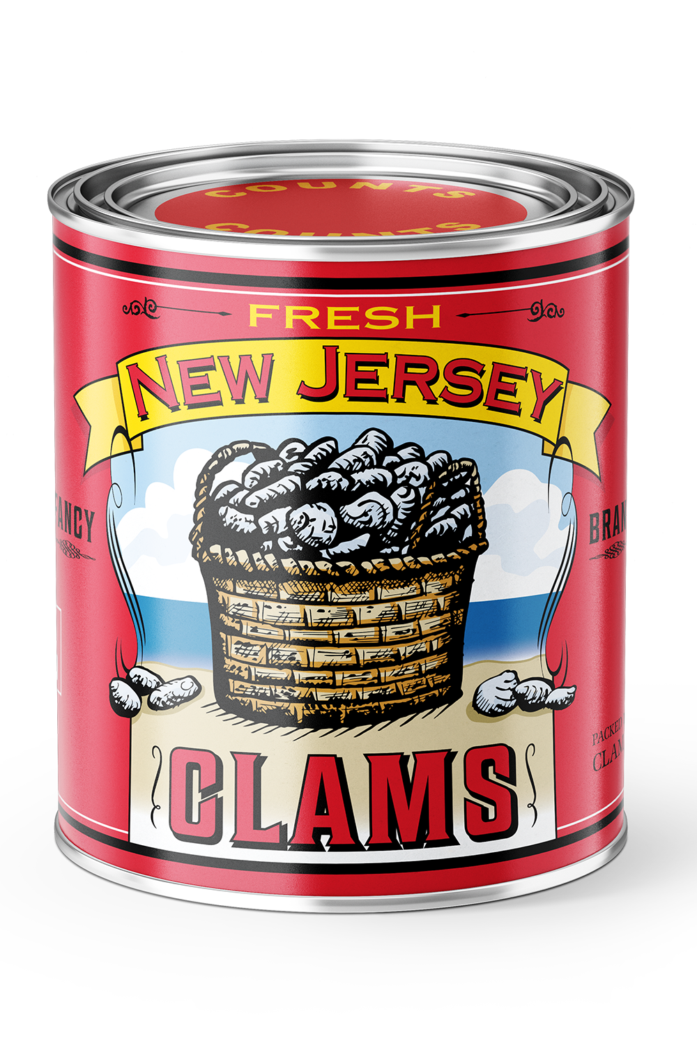 SIDEWALK SALE ITEM - Vintage Oyster Can Candle - New Jersey Clams