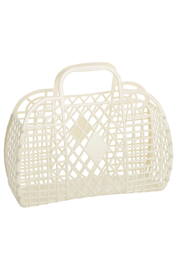 Jellie Retro Basket Bag - Cream