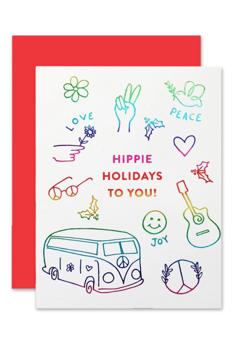 Social Holiday Greeting Card - Hippie Holiday