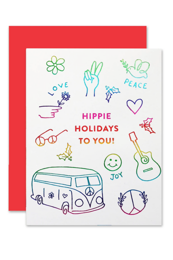 Social Holiday Greeting Card - Hippie Holiday