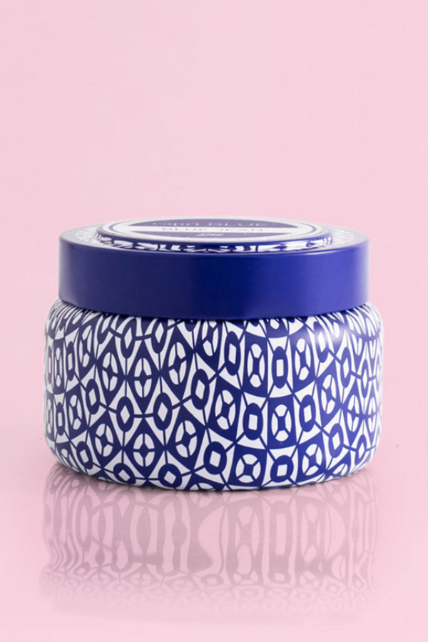 Printed Tin Candle - Volcano - Blue