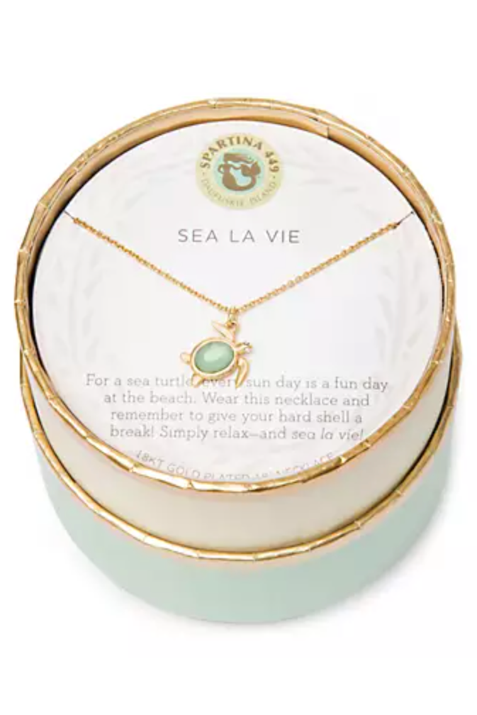Sea La Vie Necklace - Gold Sea Turtle