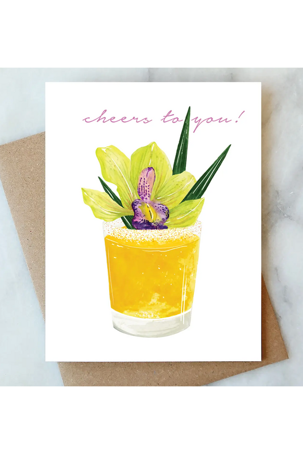 AJD Birthday Card - Tropical Cocktail