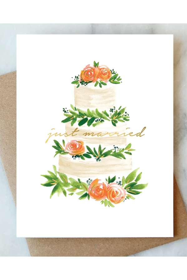 AJD Wedding Card - Just Married Cake